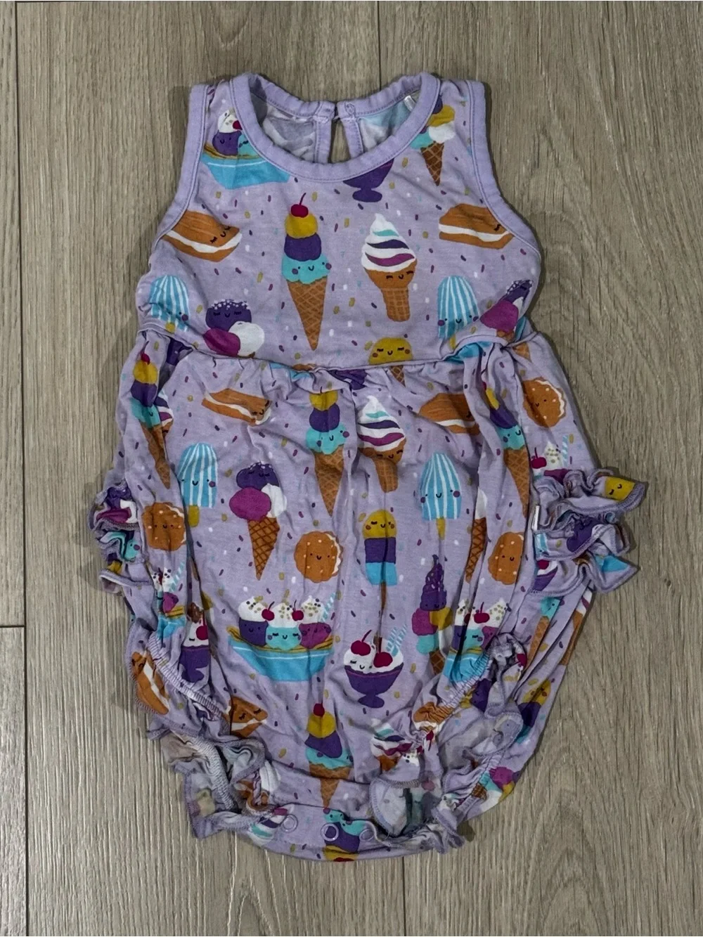Little Sleepies Wildberry Ice Cream Social Print Bubble Romper